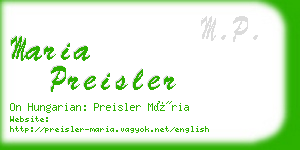 maria preisler business card